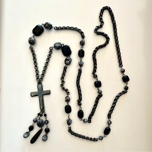 Donna Karan DKCo Large Gothic Runway Necklace Sash Belt Rosary
